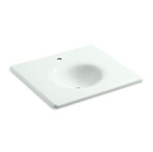 Iron/Impressions® 25" Enameled cast iron vanity top with integrated round sink - K-3048-1-FF