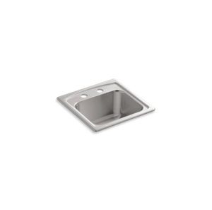 Toccata® 15" x 15" x 7-11/16" top-mount bar sink with 2 faucet holes - K-3349-2-NA
