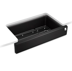 Cairn® 34" undermount single-bowl farmhouse kitchen sink with short apron - K-25784-CM1