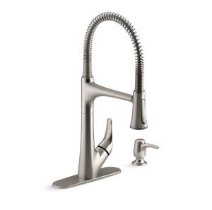 Lilyfield® Pro Single-handle semi-professional kitchen sink faucet with soap/lotion dispenser - K-R27459-SD-VS