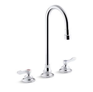 Triton® Bowe® 1.0 gpm widespread bathroom sink faucet with aerated flow, gooseneck spout and lever handles, drain not included - K-800T70-4AKA-CP