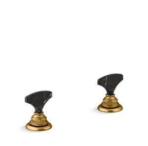 Artifacts® Nero Marquina T-handle bathroom sink faucet handles - K-98068-6NRO-2MB