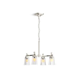 Riff® 30-9/16" x 23-15/16" four-light chandelier - K-31758-CH04-SNL