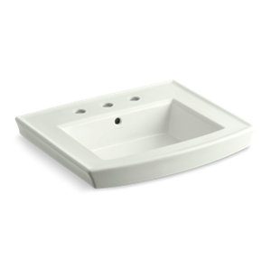 Archer® Pedestal bathroom sink with 8" widespread faucet holes - K-2358-8-NY