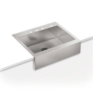 Vault 29-3/4" top-mount single-bowl farmhouse kitchen sink - K-3935-4-NA