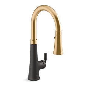 Tone® Touchless pull-down kitchen sink faucet with three-function sprayhead - K-23766-BMB
