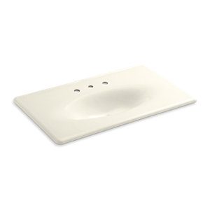 Iron/Impressions® 37" Enameled cast iron vanity top with integrated oval sink - K-3051-8-96