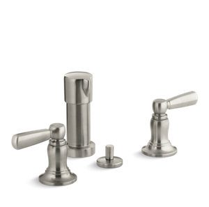 Bancroft® Vertical spray bidet faucet with lever handles - K-10586-4-BN
