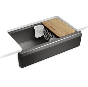 Riverby® 35-3/4" undermount single-bowl farmhouse workstation kitchen sink - K-24564-7