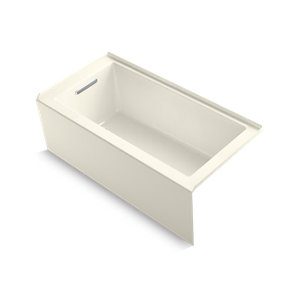 Underscore® Rectangle 60" x 30" alcove bath with integral apron, integral flange and left-hand drain - K-1956-LA-96