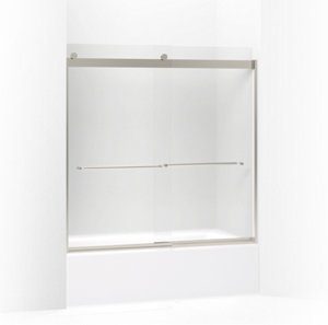 Levity® Sliding bath door, 59-3/4" H x 56-5/8 - 59-5/8" W, with 1/4" thick Frosted glass - K-706006-D3-MX