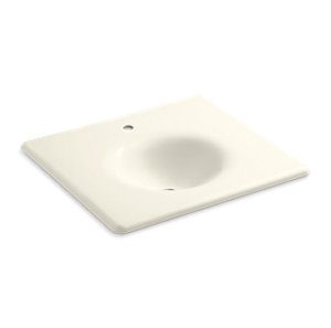 Iron/Impressions® 25" Enameled cast iron vanity top with integrated round sink - K-3048-1-96