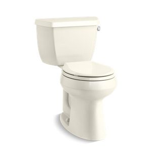 Highline® Classic Comfort Height® Two-piece round-front 1.28 gpf chair height toilet with right-hand trip lever - K-5296-RA-96