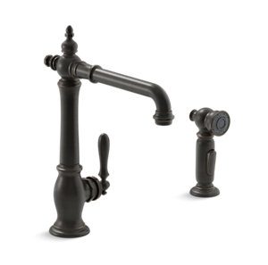 Artifacts® Single-handle kitchen sink faucet with sidesprayer - K-99265-2BZ