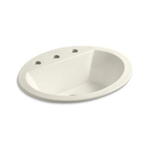 Bryant® Oval Drop-in bathroom sink with 8" widespread faucet holes - K-2699-8-96