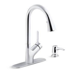 Setra® Kitchen faucet with KOHLER® Konnect and voice-activated technology with soap/lotion dispenser - K-R22899-SD-CP