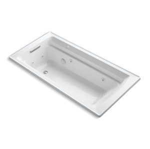 Archer® 72" x 36" drop-in whirlpool bath with end drain and heater - K-1124-H-0