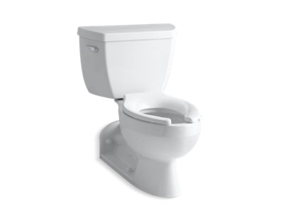 Barrington Two-piece elongated 1.0 gpf toilet with Pressure Lite® flushing technology, left-hand trip lever and toilet tank locks - K-3652-T-0