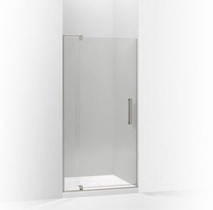 Revel® Pivot shower door, 74" H x 31-1/8 - 36" W, with 5/16" thick Crystal Clear glass - K-707516-L-BNK