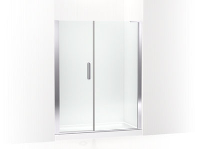 Cursiva Pivot shower door, 71-5/8" H x 57 - 59-1/2" W, with 5/16" thick Crystal Clear glass - K-707627-8L-SHP