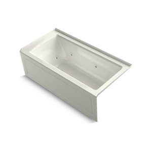 Archer® 60" x 30" alcove whirlpool bath with integral flange and right-hand drain - K-1947-RA-NY