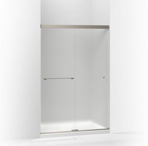 Revel® Sliding shower door, 70" H x 44-5/8 - 47-5/8" W, with 1/4" thick Frosted glass - K-707100-D3-BNK