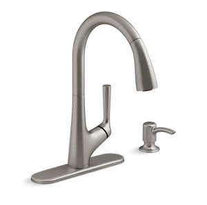 Elmbrook Pull-down kitchen faucet with soap/lotion dispenser - K-R22968-SD-VS