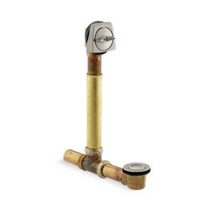 Clearflo 1-1/2" adjustable pop-up drain with above- or through-the-floor installations for 17"-24" deep baths - K-7161-AF-BN