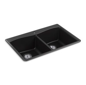 Kennon® 33" x 22" x 9-5/8" Neoroc® top-mount/undermount double-equal kitchen sink - K-8185-1-CM1
