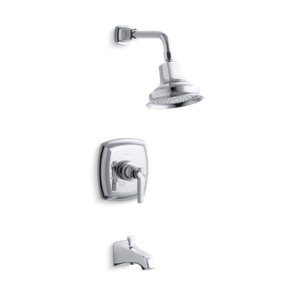 Margaux® Rite-Temp® bath and shower trim set with lever handle and NPT spout, valve not included - K-TS16225-4-CP