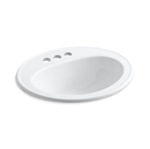 Pennington® Drop-in bathroom sink with centerset faucet holes - K-2196-4-0