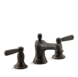 Bancroft® Widespread bathroom sink faucet with metal lever handles - K-10577-4-2BZ