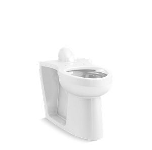 ModflexÆ Adjust-a-Bowl Floor-mount rear spud flushometer bowl with bedpan lugs - K-25044-SSL-0