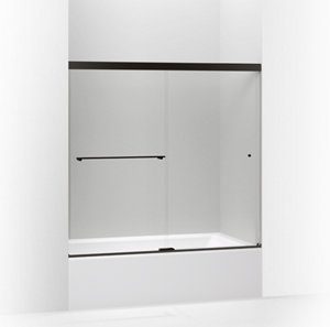 Revel® Sliding bath door, 55-1/2" H x 56-5/8 - 59-5/8" W, with 5/16" thick Crystal Clear glass - K-707001-L-ABZ