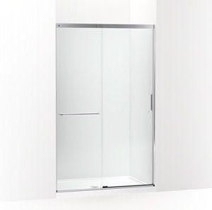 Elate Tall Sliding shower door, 75-1/2" H x 44-1/4 - 47-5/8" W, with heavy 5/16" thick Crystal Clear glass - K-707613-8L-SH