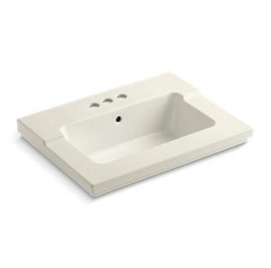 Tresham® vanity-top bathroom sink with 4" centerset faucet holes - K-2979-4-96
