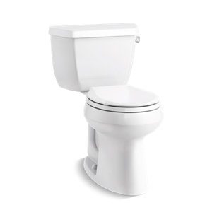 Highline® Classic Comfort Height® Two-piece round-front 1.28 gpf chair height toilet with right-hand trip lever - K-5296-RA-0