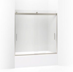 Levity® Sliding bath door, 59-3/4" H x 54 - 57" W, with 1/4" thick Frosted glass - K-706001-D3-MX