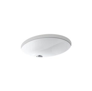 Caxton® Oval 17" x 14" undermount bathroom sink with overflow - K-2210-0