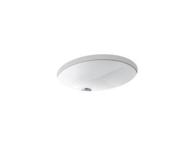 Caxton® Oval 17" x 14" undermount bathroom sink with overflow - K-2210-0