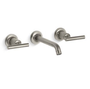 Purist® Widespread wall-mount bathroom sink faucet trim with lever handles, 1.2 gpm - K-T14413-4-BN
