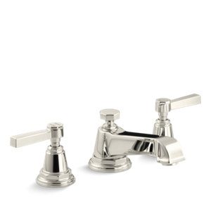 Pinstripe® Widespread bathroom sink faucet with lever handles, 1.2 gpm - K-13132-4A-SN