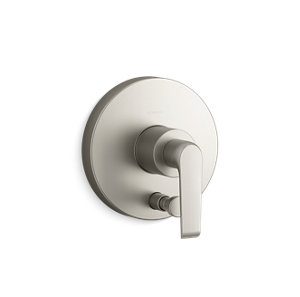 Avid® Rite-Temp® valve trim with push-button diverter and lever handle - K-T97019-4-BN