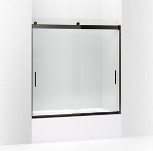 Levity® 62" H sliding bath door with 1/4" - thick glass - K-706000-L-ABZ