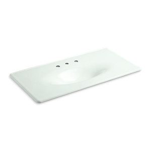 Iron/Impressions® 43" Enameled cast iron vanity top with integrated oval sink - K-3052-8-FF