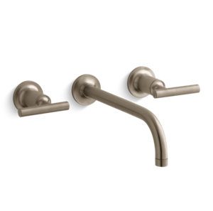 Purist® Widespread wall-mount bathroom sink faucet trim with lever handles, 1.2 gpm - K-T14414-4-BV