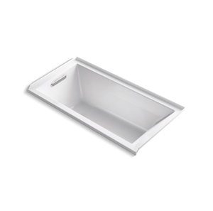 Underscore® Rectangle 60" x 30" alcove bath with integral flange and left-hand drain - K-1121-L-0