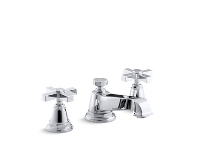 PinstripeÆ Pure Widespread bathroom sink faucet with cross handles, 1.2 gpm - K-13132-3A-CP