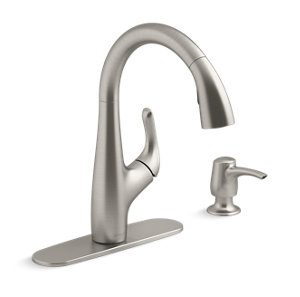 Alle Pull-out kitchen sink faucet with soap/lotion dispenser - K-R26698-SD-VS