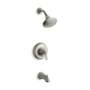 Forté® Sculpted Rite-Temp® bath and shower trim with NPT spout and 2.5 gpm showerhead - K-TS10274-4-BN